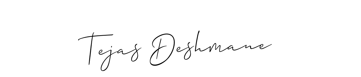 Also You can easily find your signature by using the search form. We will create Tejas Deshmane name handwritten signature images for you free of cost using Allison_Script sign style. Tejas Deshmane signature style 2 images and pictures png