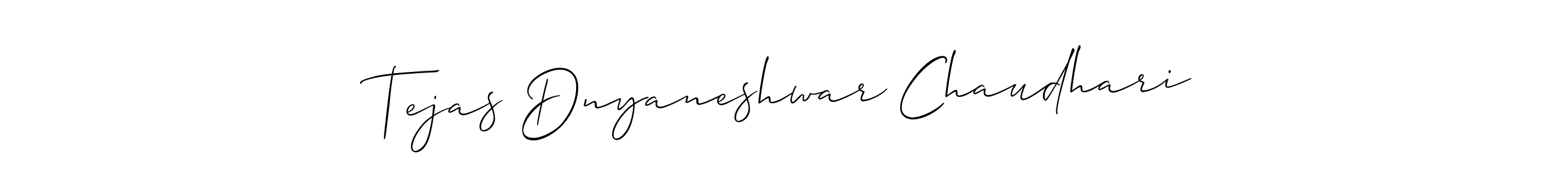 The best way (Allison_Script) to make a short signature is to pick only two or three words in your name. The name Tejas Dnyaneshwar Chaudhari include a total of six letters. For converting this name. Tejas Dnyaneshwar Chaudhari signature style 2 images and pictures png