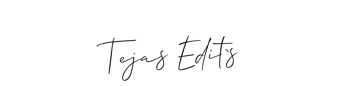 Use a signature maker to create a handwritten signature online. With this signature software, you can design (Allison_Script) your own signature for name Tejas Edit`s. Tejas Edit`s signature style 2 images and pictures png