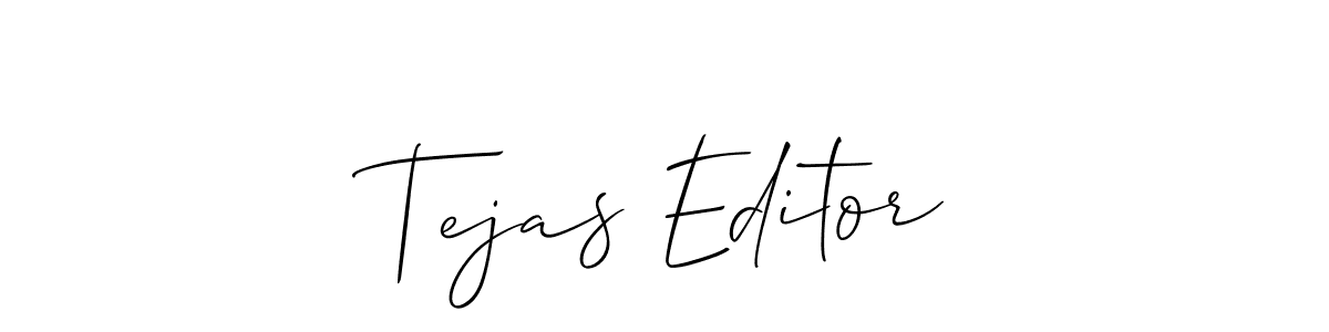 Design your own signature with our free online signature maker. With this signature software, you can create a handwritten (Allison_Script) signature for name Tejas Editor. Tejas Editor signature style 2 images and pictures png