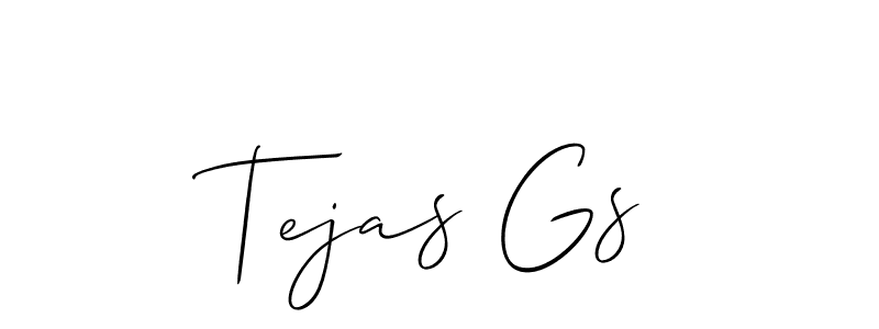 Use a signature maker to create a handwritten signature online. With this signature software, you can design (Allison_Script) your own signature for name Tejas Gs. Tejas Gs signature style 2 images and pictures png