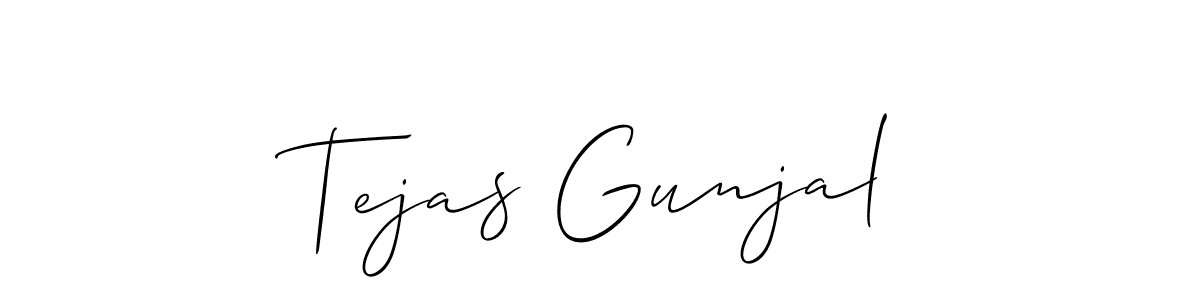 Also You can easily find your signature by using the search form. We will create Tejas Gunjal name handwritten signature images for you free of cost using Allison_Script sign style. Tejas Gunjal signature style 2 images and pictures png