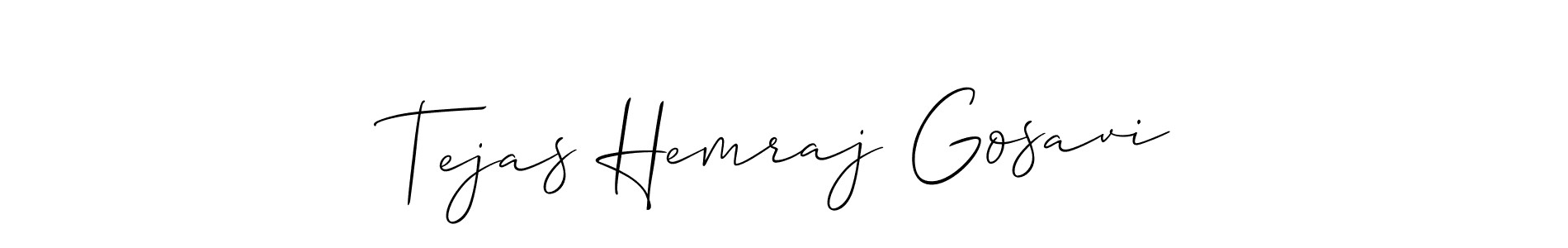 Similarly Allison_Script is the best handwritten signature design. Signature creator online .You can use it as an online autograph creator for name Tejas Hemraj Gosavi. Tejas Hemraj Gosavi signature style 2 images and pictures png