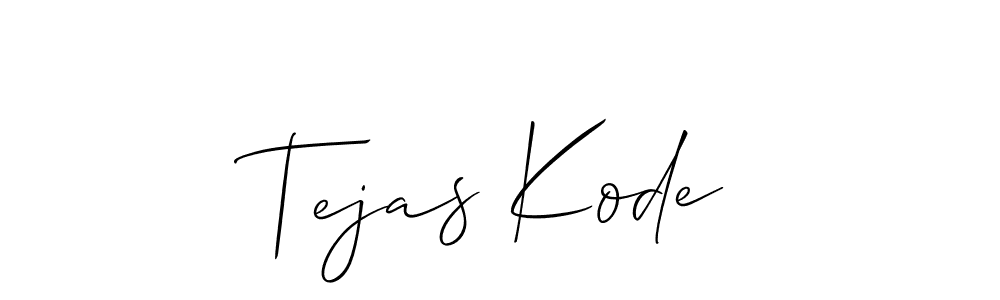 It looks lik you need a new signature style for name Tejas Kode. Design unique handwritten (Allison_Script) signature with our free signature maker in just a few clicks. Tejas Kode signature style 2 images and pictures png