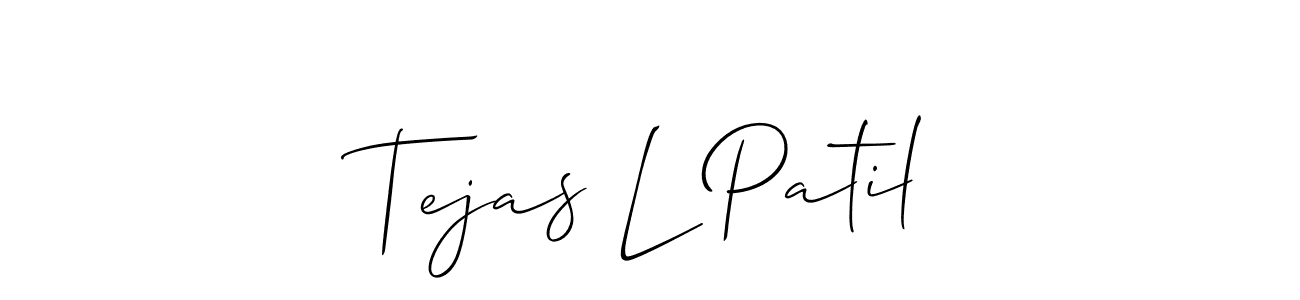 The best way (Allison_Script) to make a short signature is to pick only two or three words in your name. The name Tejas L Patil include a total of six letters. For converting this name. Tejas L Patil signature style 2 images and pictures png