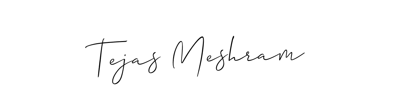 You should practise on your own different ways (Allison_Script) to write your name (Tejas Meshram) in signature. don't let someone else do it for you. Tejas Meshram signature style 2 images and pictures png