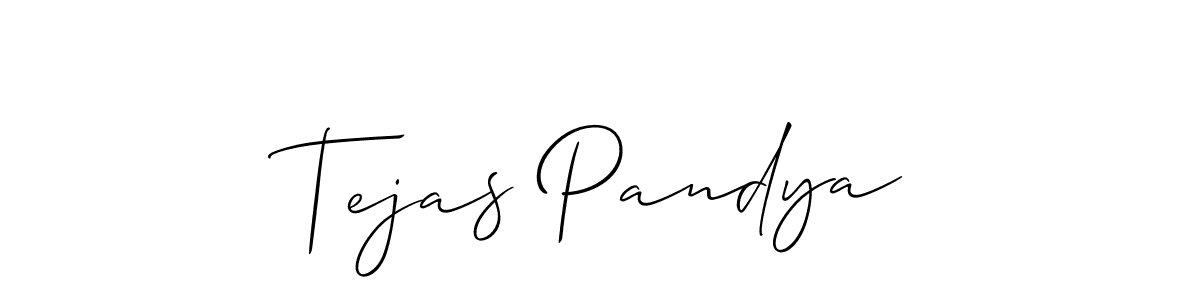Also we have Tejas Pandya name is the best signature style. Create professional handwritten signature collection using Allison_Script autograph style. Tejas Pandya signature style 2 images and pictures png