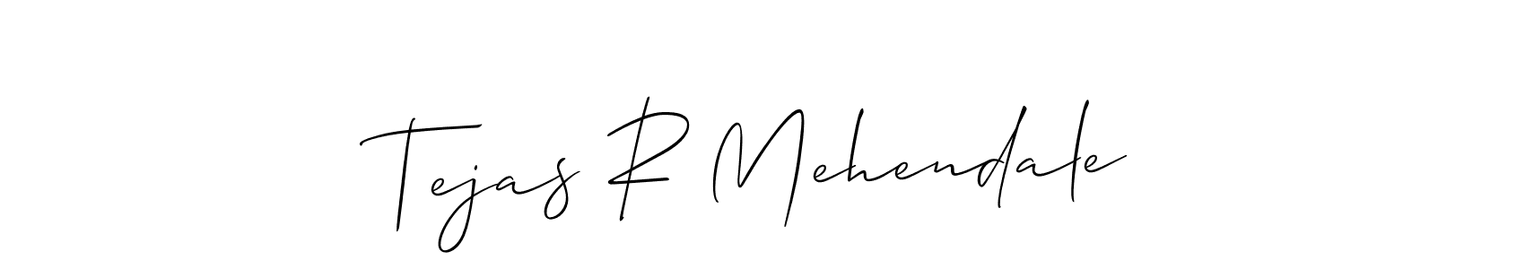 Use a signature maker to create a handwritten signature online. With this signature software, you can design (Allison_Script) your own signature for name Tejas R Mehendale. Tejas R Mehendale signature style 2 images and pictures png