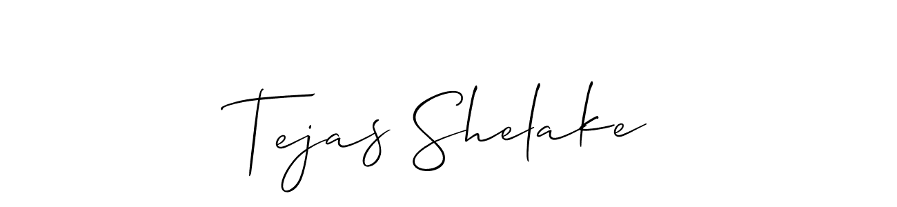 Make a beautiful signature design for name Tejas Shelake. With this signature (Allison_Script) style, you can create a handwritten signature for free. Tejas Shelake signature style 2 images and pictures png