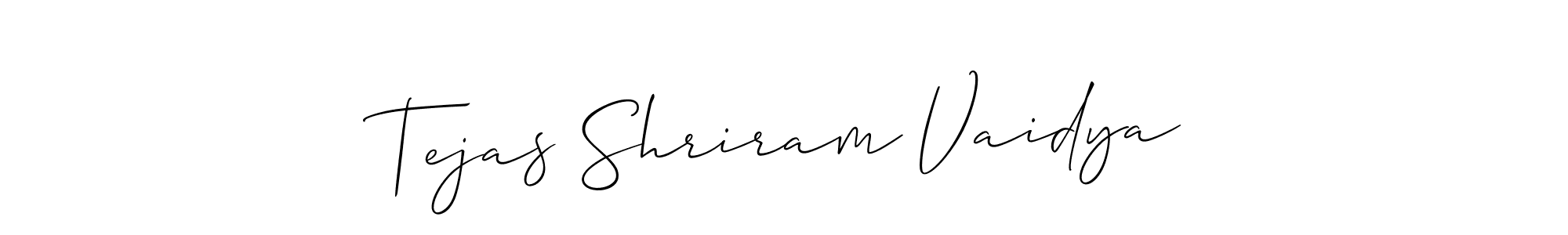 It looks lik you need a new signature style for name Tejas Shriram Vaidya. Design unique handwritten (Allison_Script) signature with our free signature maker in just a few clicks. Tejas Shriram Vaidya signature style 2 images and pictures png