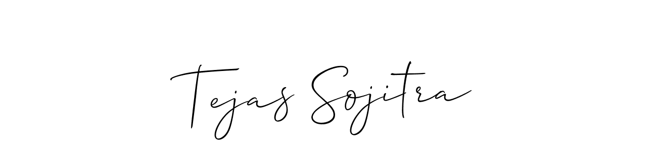 Also we have Tejas Sojitra name is the best signature style. Create professional handwritten signature collection using Allison_Script autograph style. Tejas Sojitra signature style 2 images and pictures png