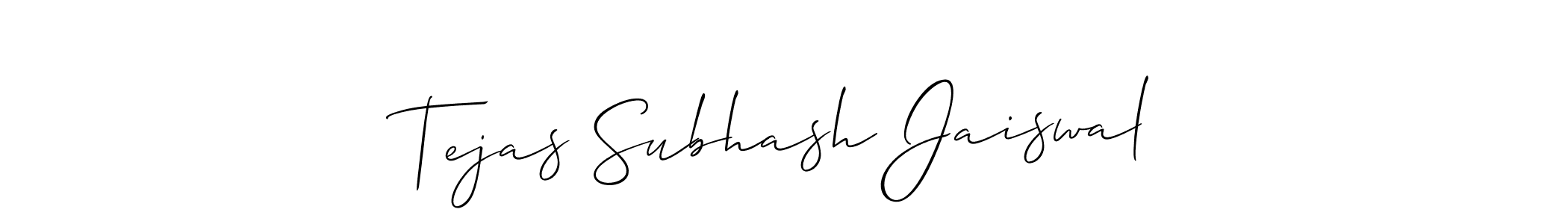 Make a beautiful signature design for name Tejas Subhash Jaiswal. With this signature (Allison_Script) style, you can create a handwritten signature for free. Tejas Subhash Jaiswal signature style 2 images and pictures png