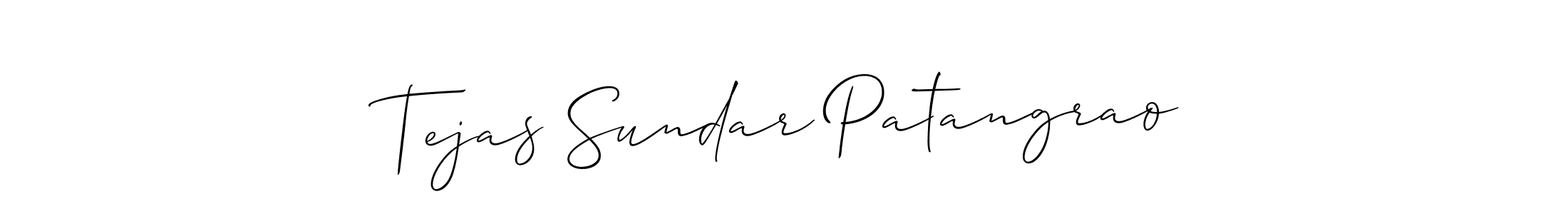 Make a beautiful signature design for name Tejas Sundar Patangrao. With this signature (Allison_Script) style, you can create a handwritten signature for free. Tejas Sundar Patangrao signature style 2 images and pictures png