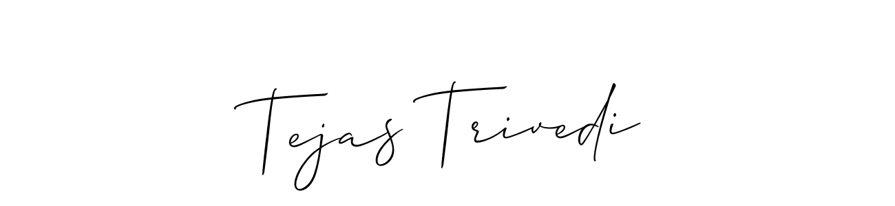 The best way (Allison_Script) to make a short signature is to pick only two or three words in your name. The name Tejas Trivedi include a total of six letters. For converting this name. Tejas Trivedi signature style 2 images and pictures png