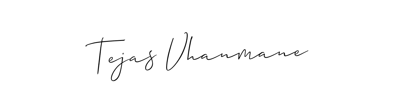 Make a beautiful signature design for name Tejas Vhanmane. With this signature (Allison_Script) style, you can create a handwritten signature for free. Tejas Vhanmane signature style 2 images and pictures png