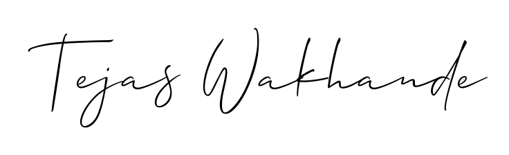 The Allison_Script typeface gives name Tejas Wakhande a refined look. Suitable for certificates, diplomas, and official verification. Tejas Wakhande signature style 2 images and pictures png