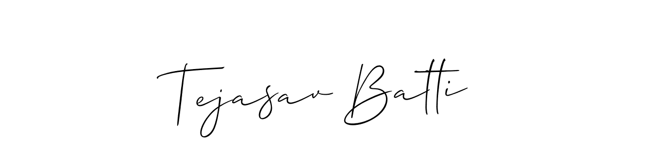 You should practise on your own different ways (Allison_Script) to write your name (Tejasav Batti) in signature. don't let someone else do it for you. Tejasav Batti signature style 2 images and pictures png