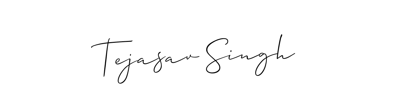 How to make Tejasav Singh name signature. Use Allison_Script style for creating short signs online. This is the latest handwritten sign. Tejasav Singh signature style 2 images and pictures png