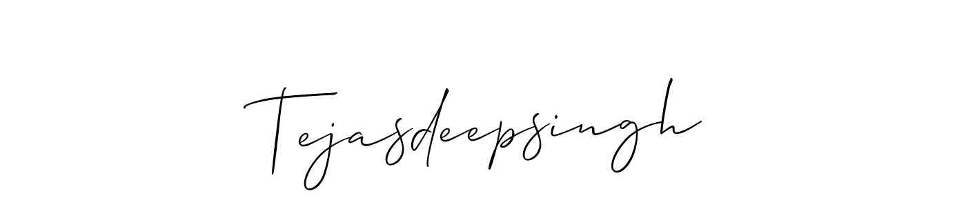 Use a signature maker to create a handwritten signature online. With this signature software, you can design (Allison_Script) your own signature for name Tejasdeepsingh. Tejasdeepsingh signature style 2 images and pictures png
