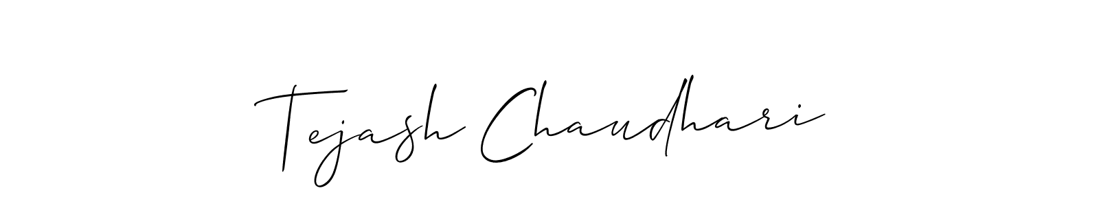 Use a signature maker to create a handwritten signature online. With this signature software, you can design (Allison_Script) your own signature for name Tejash Chaudhari. Tejash Chaudhari signature style 2 images and pictures png