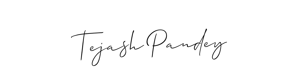 Create a beautiful signature design for name Tejash Pandey. With this signature (Allison_Script) fonts, you can make a handwritten signature for free. Tejash Pandey signature style 2 images and pictures png