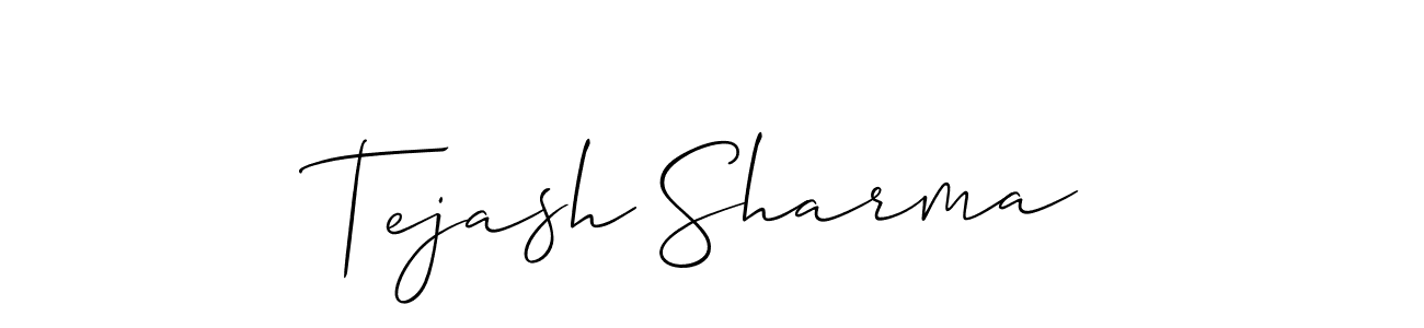 How to make Tejash Sharma name signature. Use Allison_Script style for creating short signs online. This is the latest handwritten sign. Tejash Sharma signature style 2 images and pictures png