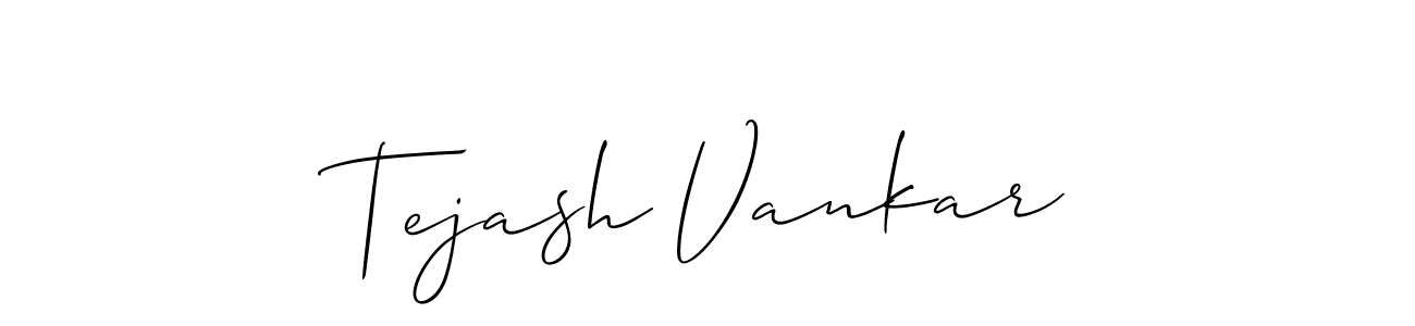 Tejash Vankar stylish signature style. Best Handwritten Sign (Allison_Script) for my name. Handwritten Signature Collection Ideas for my name Tejash Vankar. Tejash Vankar signature style 2 images and pictures png