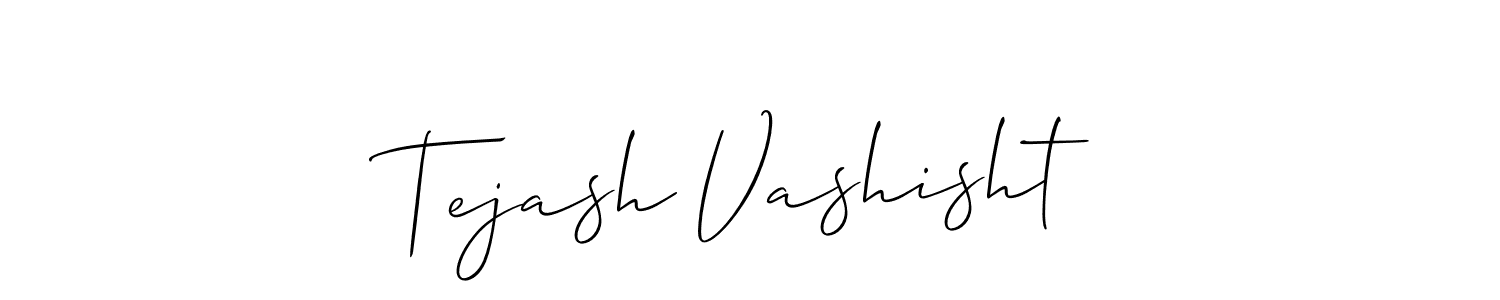 Also You can easily find your signature by using the search form. We will create Tejash Vashisht name handwritten signature images for you free of cost using Allison_Script sign style. Tejash Vashisht signature style 2 images and pictures png