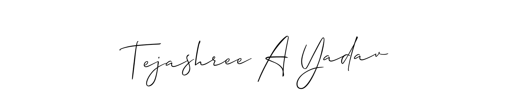 How to make Tejashree A Yadav signature? Allison_Script is a professional autograph style. Create handwritten signature for Tejashree A Yadav name. Tejashree A Yadav signature style 2 images and pictures png