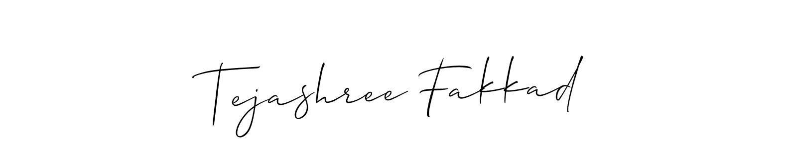 Make a beautiful signature design for name Tejashree Fakkad. With this signature (Allison_Script) style, you can create a handwritten signature for free. Tejashree Fakkad signature style 2 images and pictures png