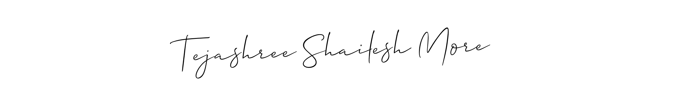 Also You can easily find your signature by using the search form. We will create Tejashree Shailesh More name handwritten signature images for you free of cost using Allison_Script sign style. Tejashree Shailesh More signature style 2 images and pictures png