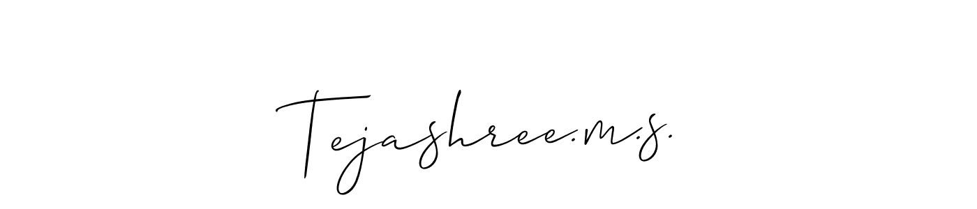 Make a beautiful signature design for name Tejashree.m.s.. With this signature (Allison_Script) style, you can create a handwritten signature for free. Tejashree.m.s. signature style 2 images and pictures png