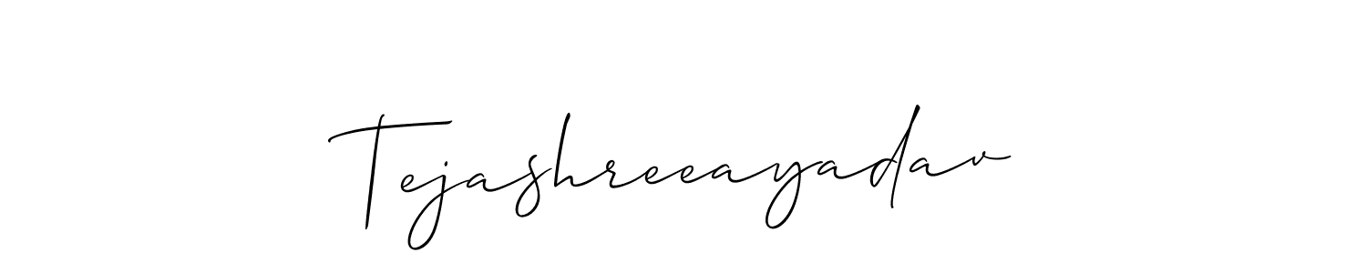 How to make Tejashreeayadav signature? Allison_Script is a professional autograph style. Create handwritten signature for Tejashreeayadav name. Tejashreeayadav signature style 2 images and pictures png
