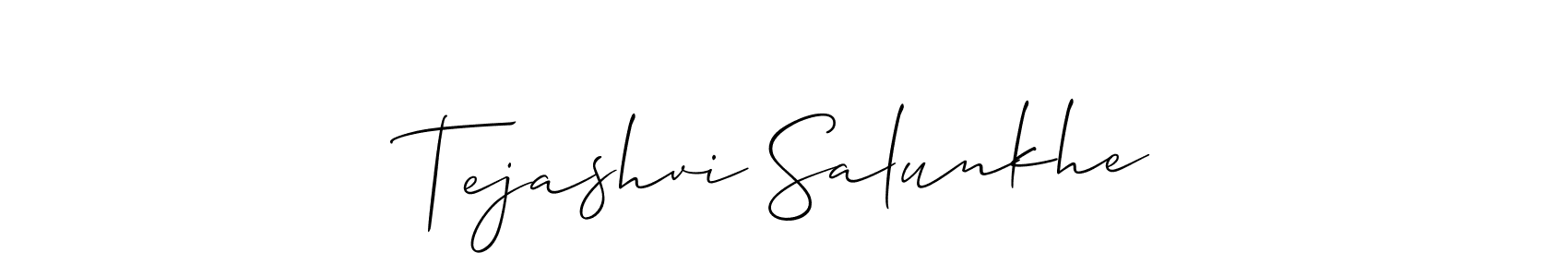 Use a signature maker to create a handwritten signature online. With this signature software, you can design (Allison_Script) your own signature for name Tejashvi Salunkhe. Tejashvi Salunkhe signature style 2 images and pictures png