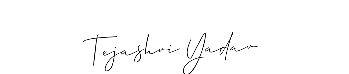 Also You can easily find your signature by using the search form. We will create Tejashvi Yadav name handwritten signature images for you free of cost using Allison_Script sign style. Tejashvi Yadav signature style 2 images and pictures png