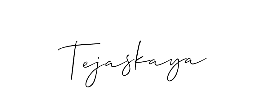 The best way (Allison_Script) to make a short signature is to pick only two or three words in your name. The name Tejaskaya include a total of six letters. For converting this name. Tejaskaya signature style 2 images and pictures png