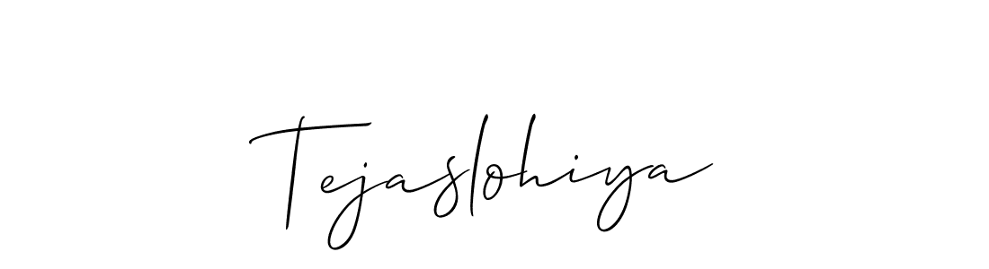 Allison_Script is a professional signature style that is perfect for those who want to add a touch of class to their signature. It is also a great choice for those who want to make their signature more unique. Get Tejaslohiya name to fancy signature for free. Tejaslohiya signature style 2 images and pictures png