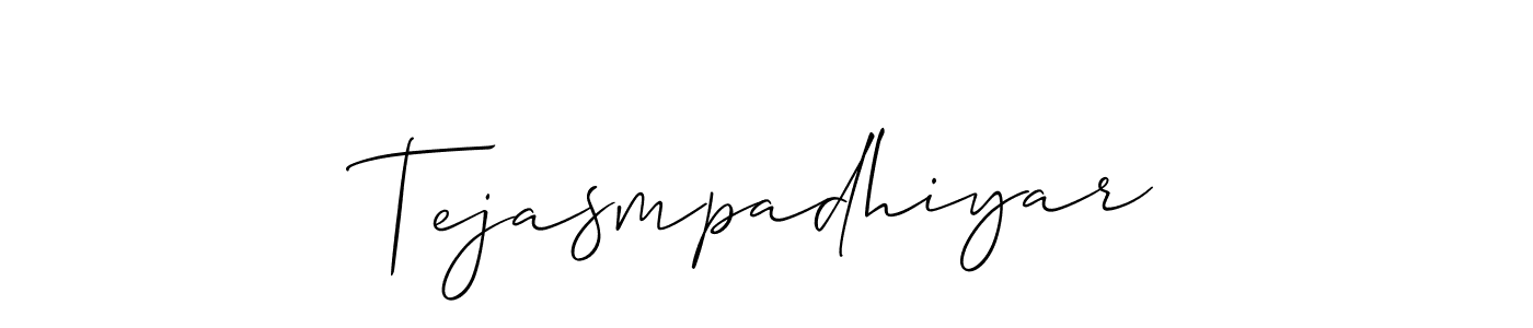 This is the best signature style for the Tejasmpadhiyar name. Also you like these signature font (Allison_Script). Mix name signature. Tejasmpadhiyar signature style 2 images and pictures png