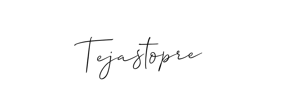 Use a signature maker to create a handwritten signature online. With this signature software, you can design (Allison_Script) your own signature for name Tejastopre. Tejastopre signature style 2 images and pictures png