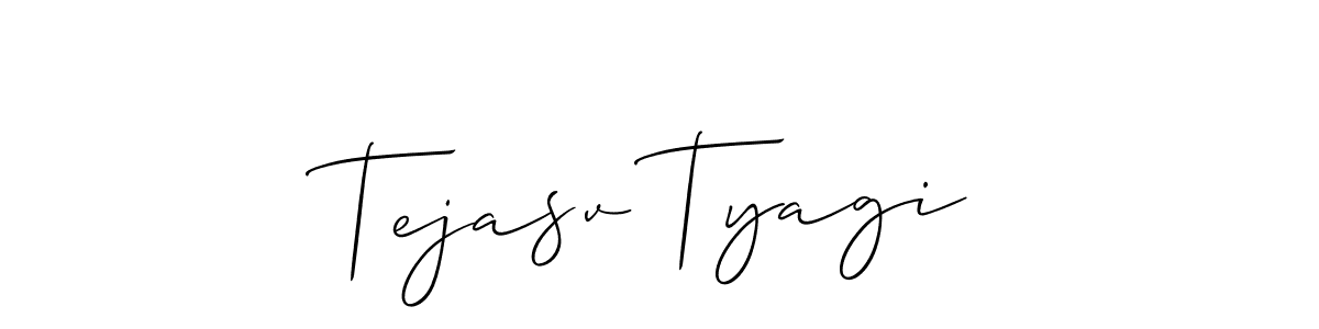 Create a beautiful signature design for name Tejasv Tyagi. With this signature (Allison_Script) fonts, you can make a handwritten signature for free. Tejasv Tyagi signature style 2 images and pictures png