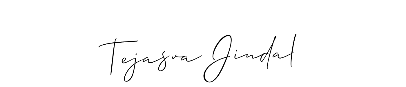 Allison_Script is a professional signature style that is perfect for those who want to add a touch of class to their signature. It is also a great choice for those who want to make their signature more unique. Get Tejasva Jindal name to fancy signature for free. Tejasva Jindal signature style 2 images and pictures png