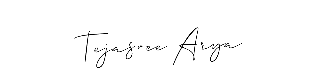 Create a beautiful signature design for name Tejasvee Arya. With this signature (Allison_Script) fonts, you can make a handwritten signature for free. Tejasvee Arya signature style 2 images and pictures png