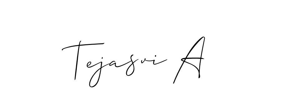 Also we have Tejasvi A name is the best signature style. Create professional handwritten signature collection using Allison_Script autograph style. Tejasvi A signature style 2 images and pictures png