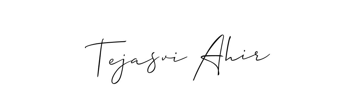 Make a short Tejasvi Ahir signature style. Manage your documents anywhere anytime using Allison_Script. Create and add eSignatures, submit forms, share and send files easily. Tejasvi Ahir signature style 2 images and pictures png