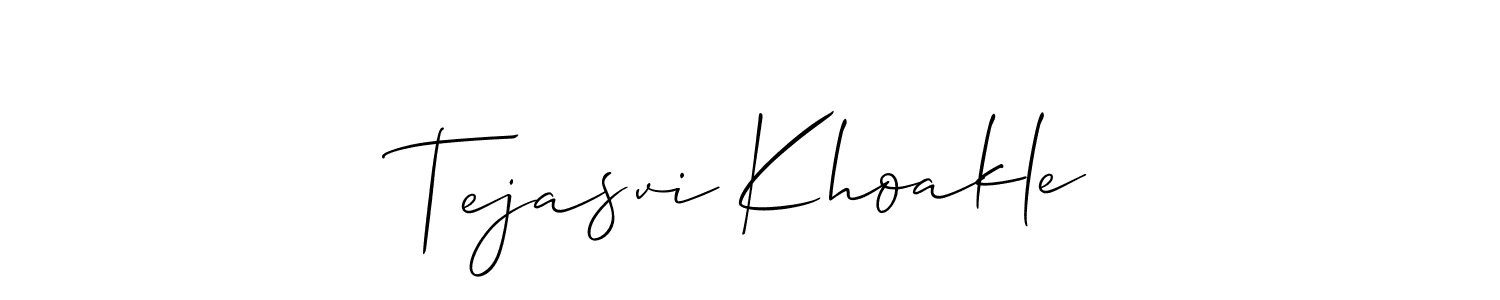 Make a beautiful signature design for name Tejasvi Khoakle. With this signature (Allison_Script) style, you can create a handwritten signature for free. Tejasvi Khoakle signature style 2 images and pictures png
