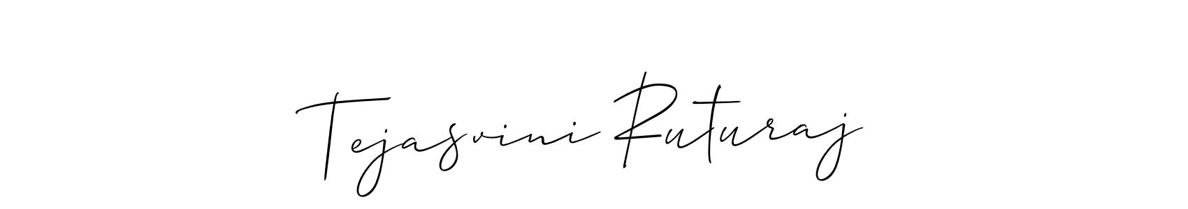 if you are searching for the best signature style for your name Tejasvini Ruturaj. so please give up your signature search. here we have designed multiple signature styles  using Allison_Script. Tejasvini Ruturaj signature style 2 images and pictures png