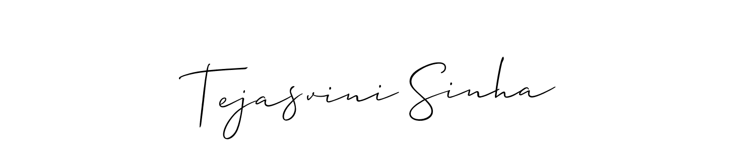 Allison_Script is a professional signature style that is perfect for those who want to add a touch of class to their signature. It is also a great choice for those who want to make their signature more unique. Get Tejasvini Sinha name to fancy signature for free. Tejasvini Sinha signature style 2 images and pictures png