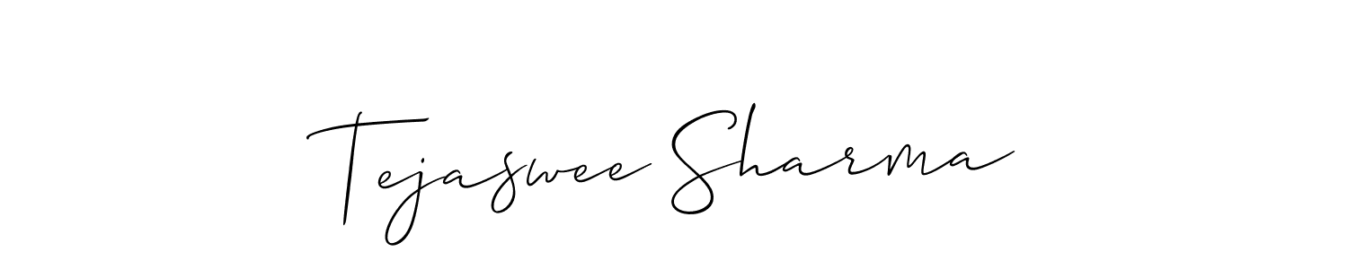 How to make Tejaswee Sharma signature? Allison_Script is a professional autograph style. Create handwritten signature for Tejaswee Sharma name. Tejaswee Sharma signature style 2 images and pictures png