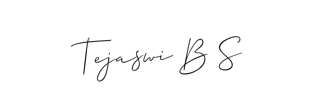 Also You can easily find your signature by using the search form. We will create Tejaswi B S name handwritten signature images for you free of cost using Allison_Script sign style. Tejaswi B S signature style 2 images and pictures png