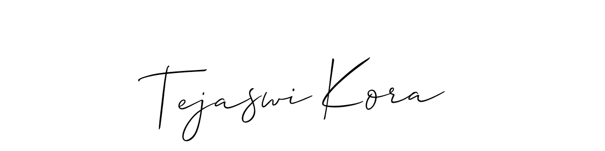 Tejaswi Kora stylish signature style. Best Handwritten Sign (Allison_Script) for my name. Handwritten Signature Collection Ideas for my name Tejaswi Kora. Tejaswi Kora signature style 2 images and pictures png